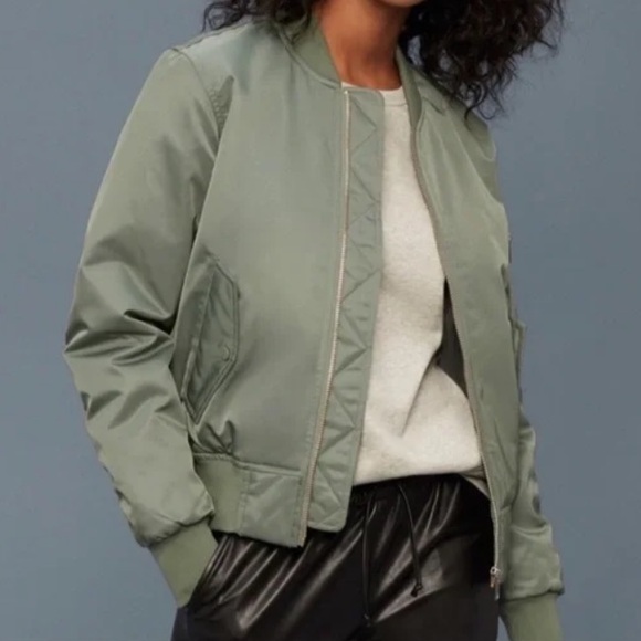 Wilfred Jackets & Blazers - Arizia Wilfred Free Avion Olive Green Brea Bomber Flight Jacket Size Medium.